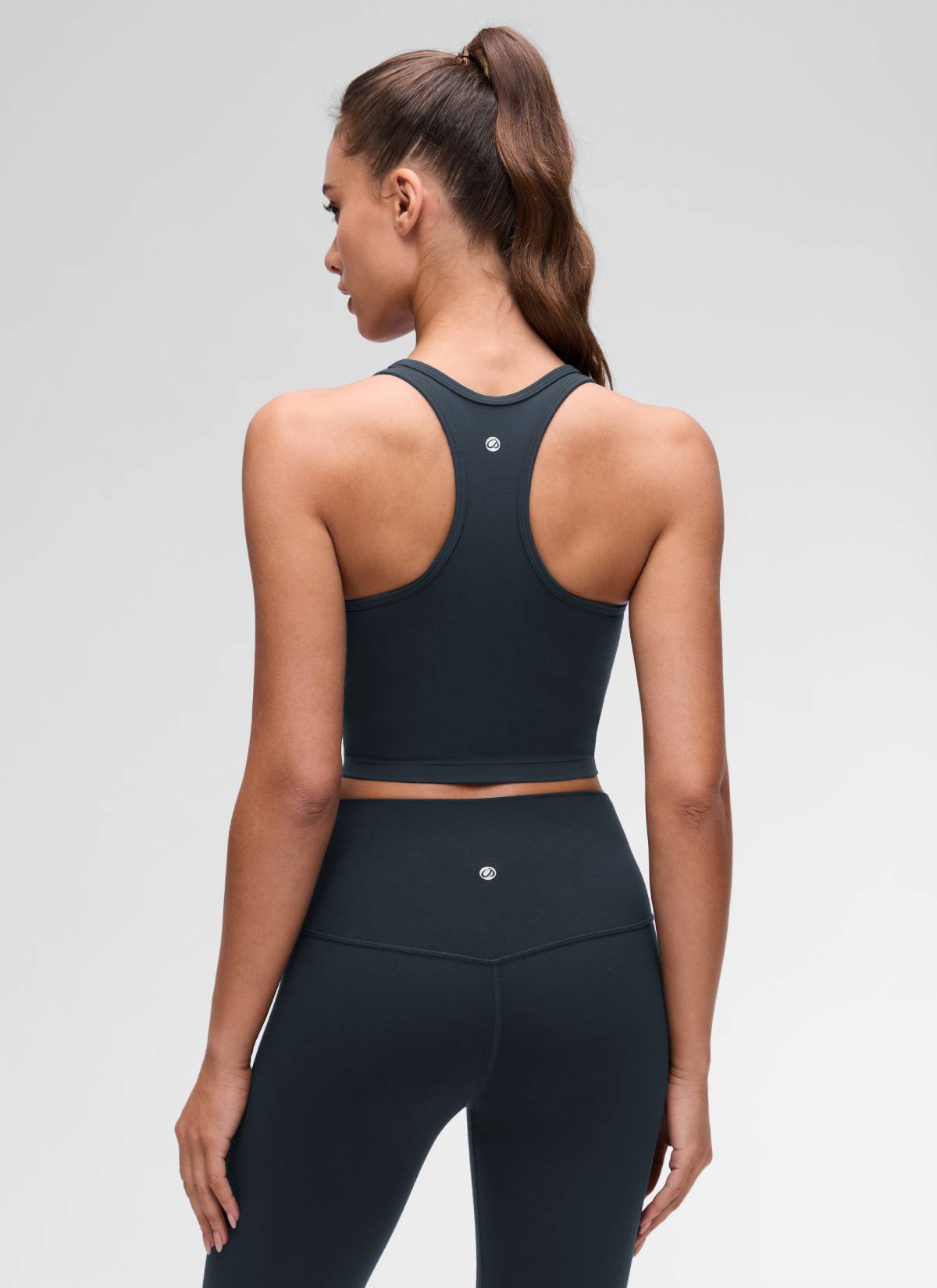 CRZ YOGA Women's Yoga Low support Butterluxe Scoop Neck Bra Y-Back True Navy @model_info:Maria