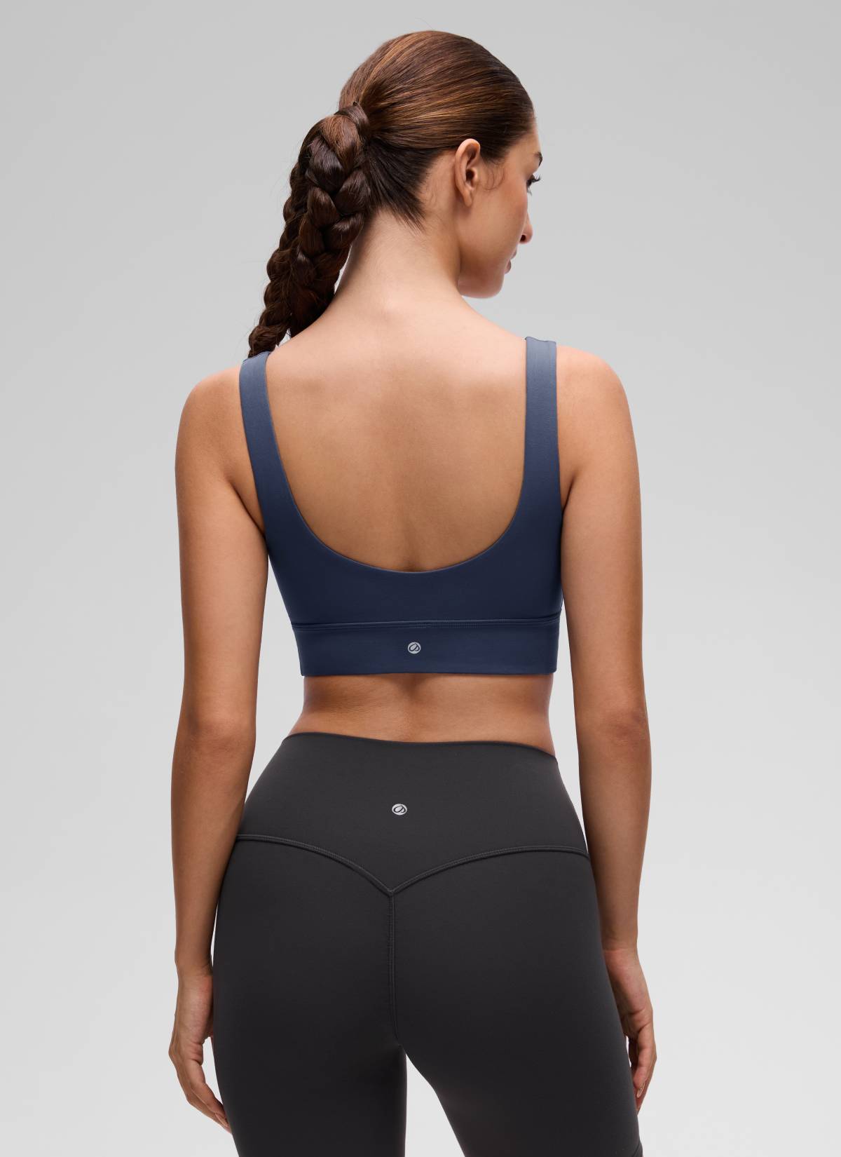 CRZ YOGA Women's Yoga Low Support Butterluxe Sport Bra U Back Longline Club Blue @model_info:Inga