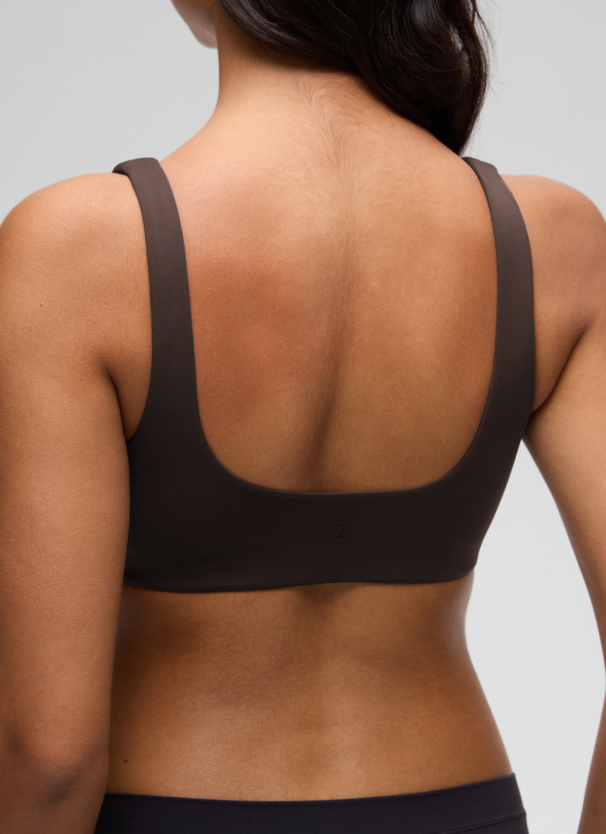 CRZ YOGA Women's Softhold Wireless Double Lined U Back Everyday Bra Hot Fudge Brown @model_info:Liss