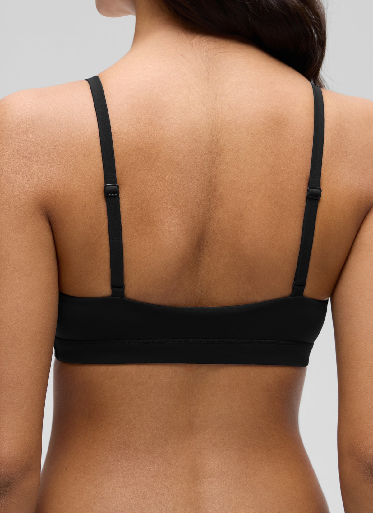 CRZ YOGA Softhold Womens Double Lined Wireless Triangle Bralette Black @model_info:Liss