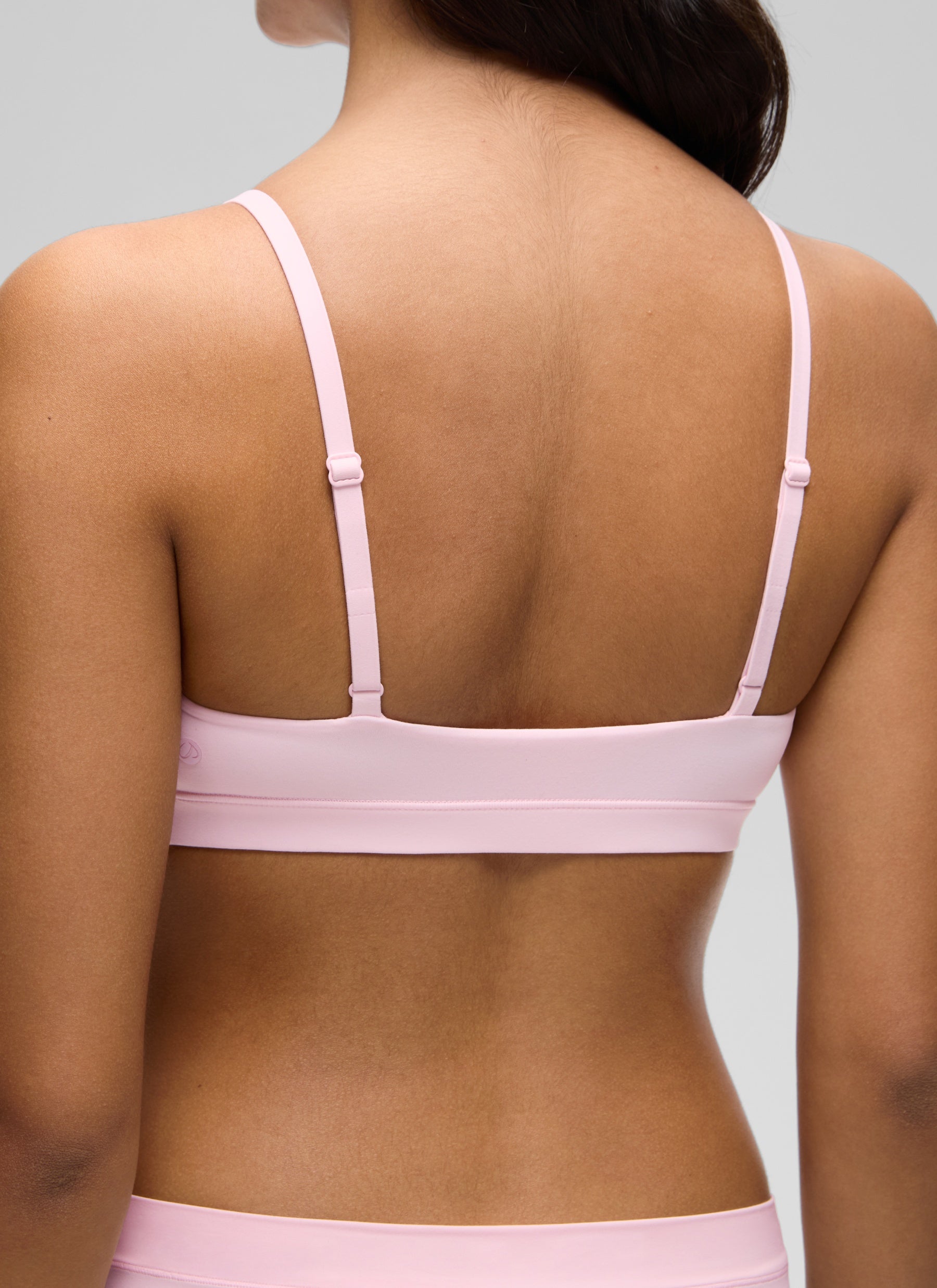 CRZ YOGA Softhold Womens Double Lined Wireless Triangle Bralette Strawberry Pink @model_info:Liss