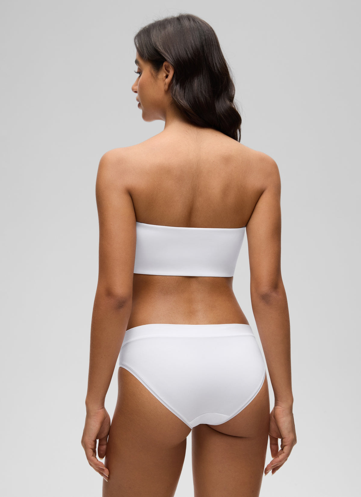 CRZ YOGA Women Softhold Double Lined Strapless Wireless  Bralettes Snow White @model_info:Liss