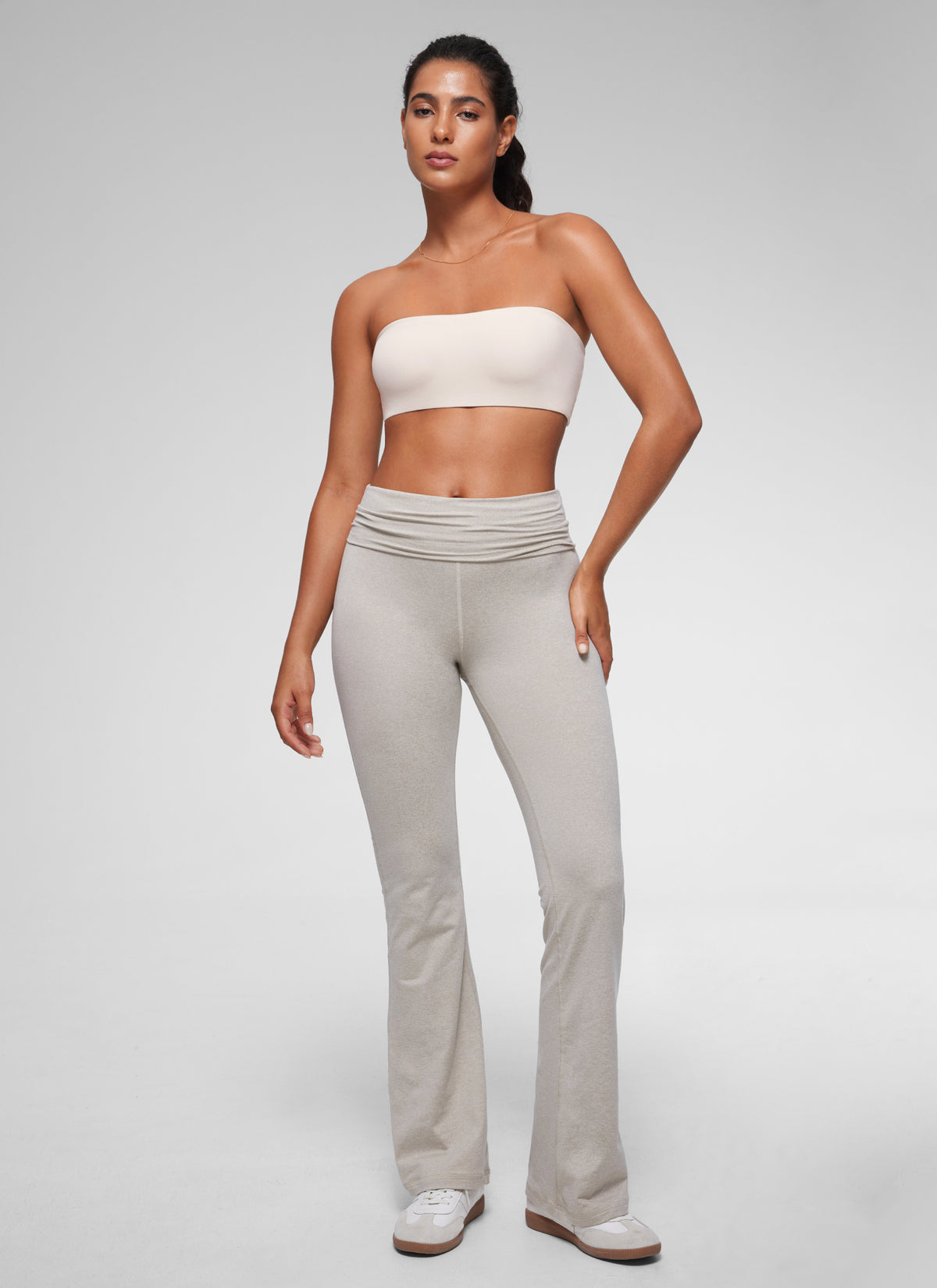 CRZ YOGA Women Softhold Double Lined Strapless Wireless  Bralettes Milky White @model_info:Carol