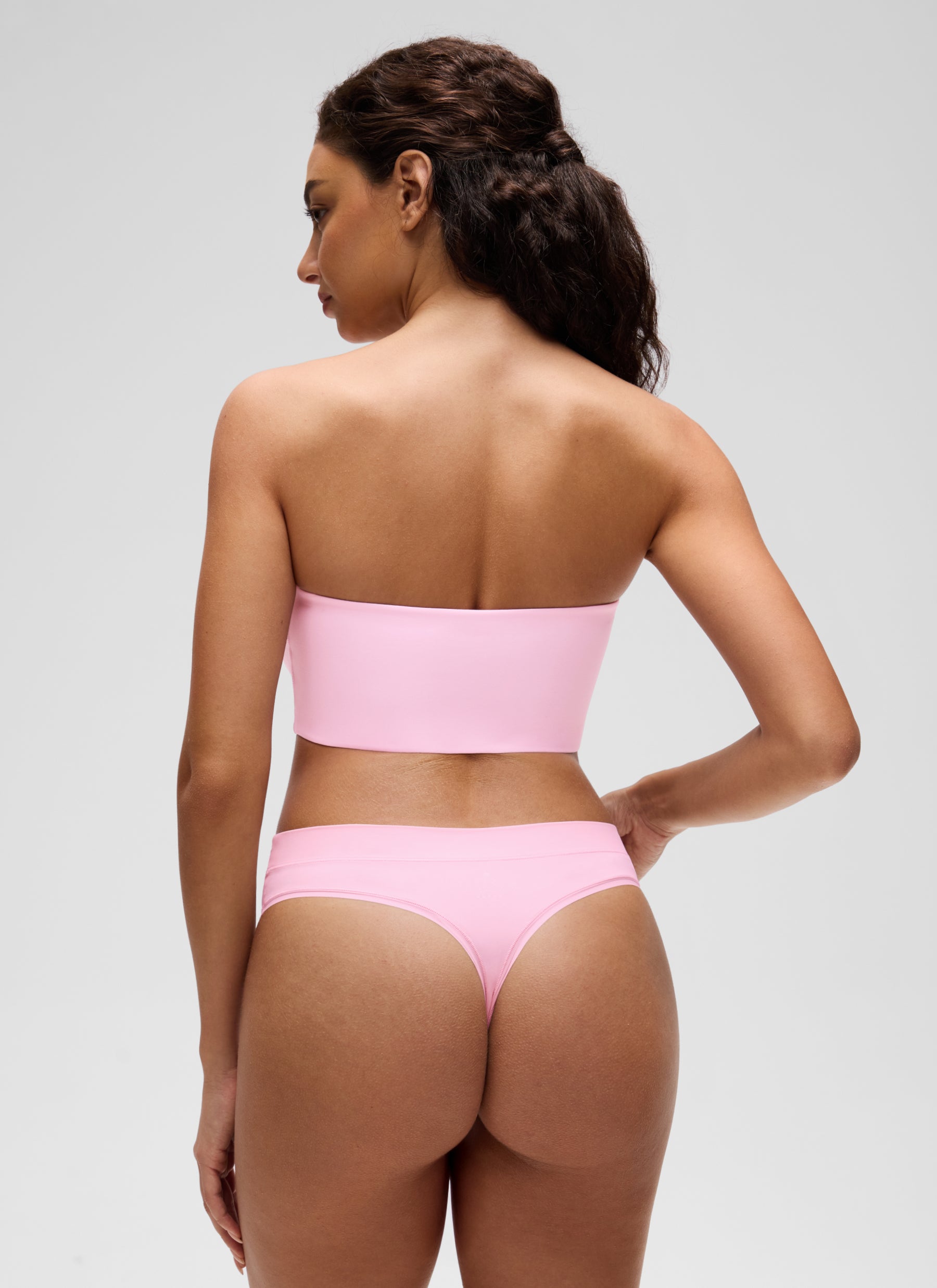 CRZ YOGA Women Softhold Double Lined Strapless Wireless  Bralettes Sweet Pink @model_info:A