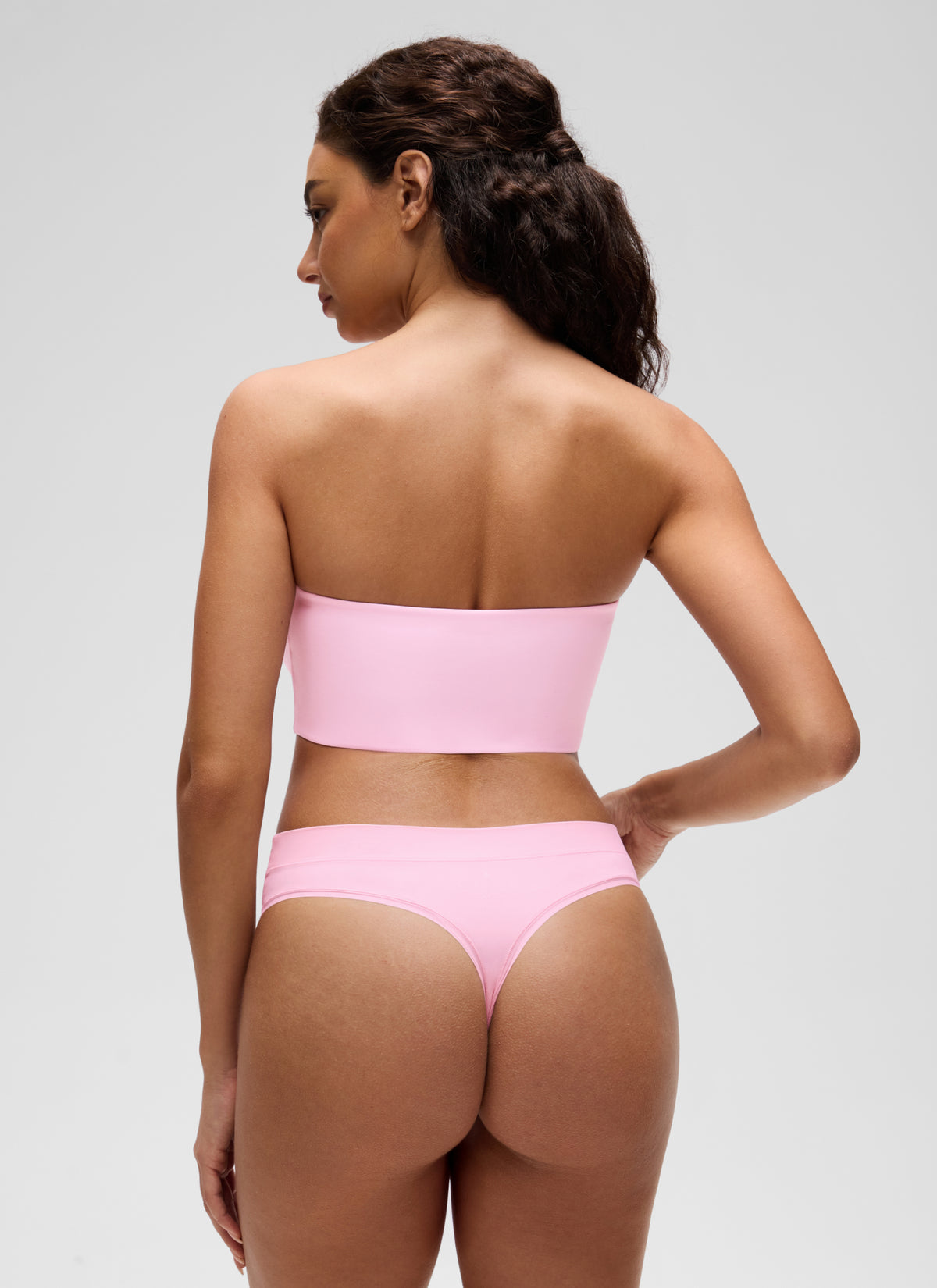 CRZ YOGA Women Softhold Double Lined Strapless Wireless  Bralettes Sweet Pink @model_info:A