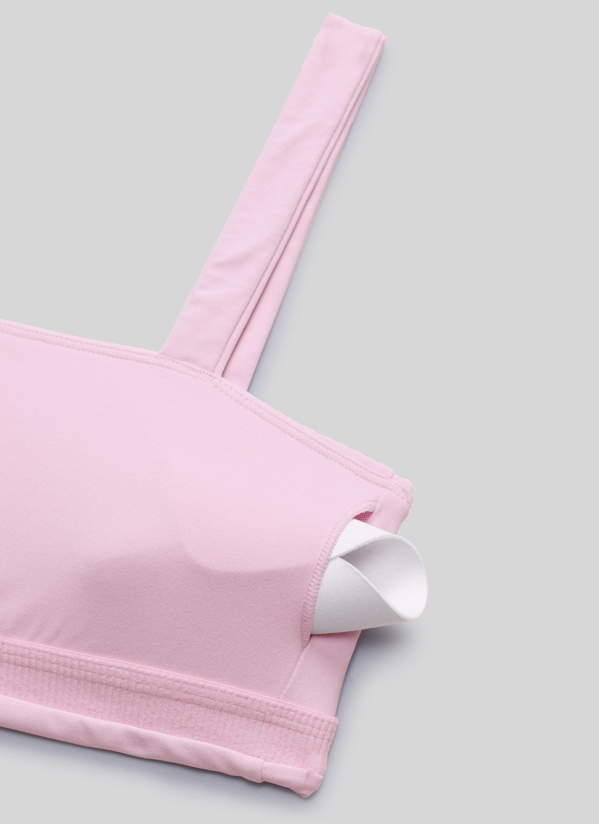 CRZ YOGA Women's Butterlift Workout Square Neck Built in Sports Bra Milk Pink @model_info:DETAIL