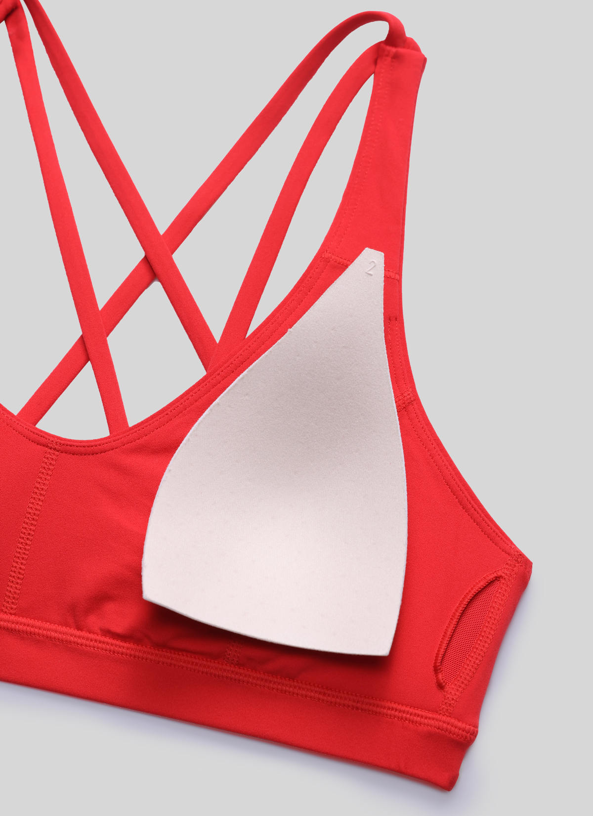 CRZ YOGA Women's Butterlift Workout U Neck Cross Back Sports Bra Deep Red @model_info:DETAIL