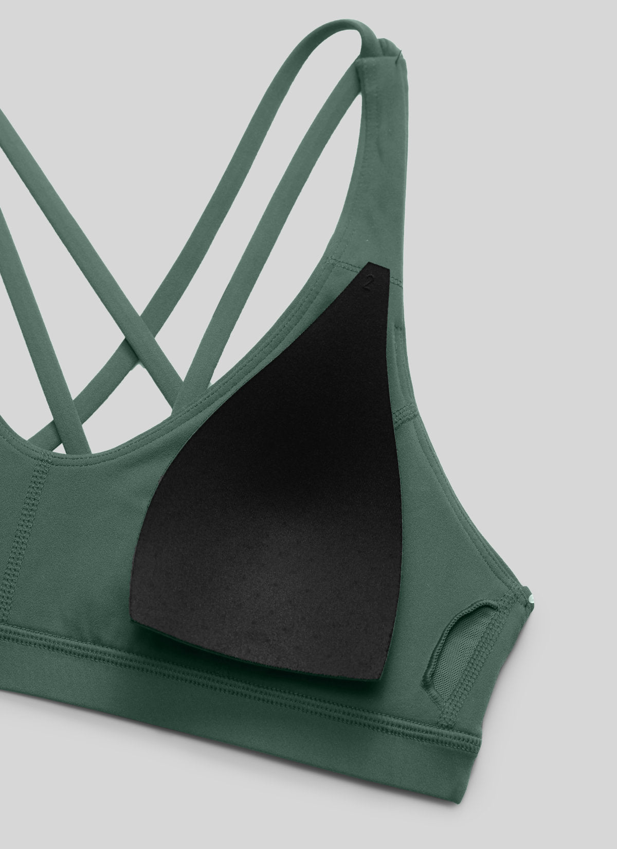 CRZ YOGA Women's Butterlift Workout U Neck Cross Back Sports Bra Dark Forest Green @model_info:DETAIL