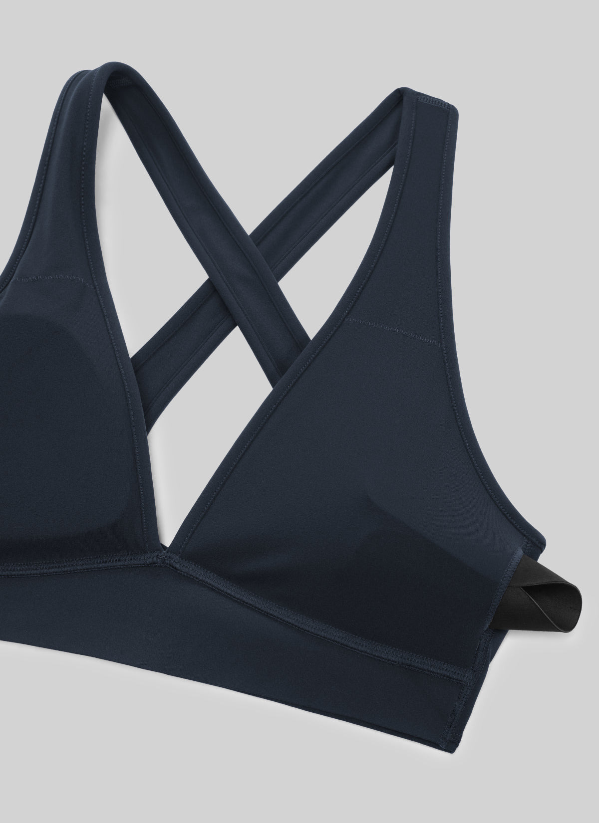 CRZ YOGA Women's Butterlift® Workout Deep V Neck Cross Back Sports Bra True Navy
