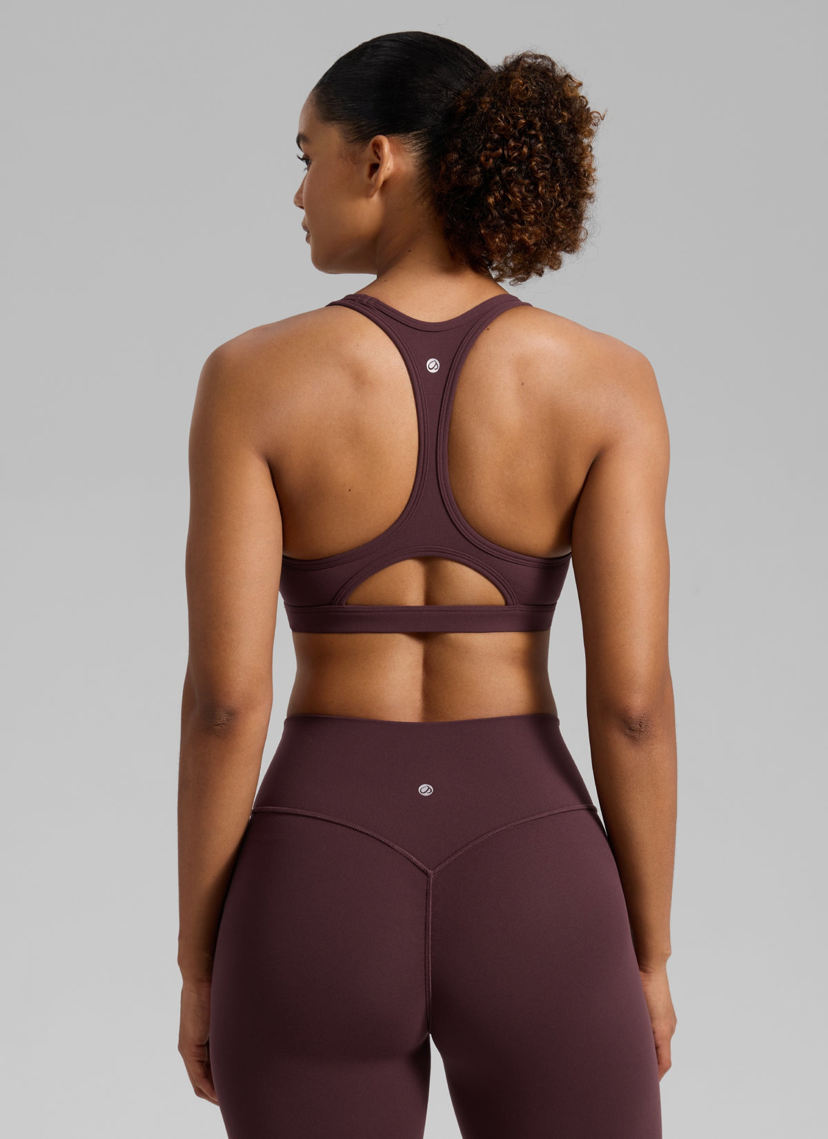 CRZ YOGA Women's Butterlift Yoga U Neck Racerback Keyhole Sports Bra Ripe Plum @model_info:Barbara