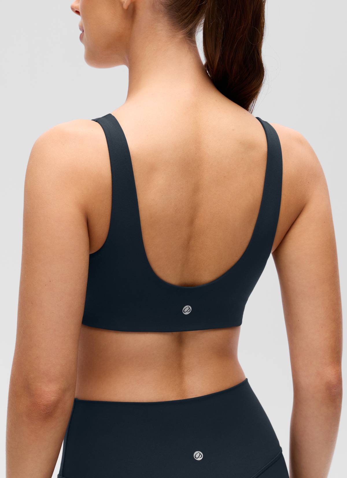 CRZ YOGA Women's Butterluxe Yoga U Back Sports Bra Light Support True Navy @model_info:Lary