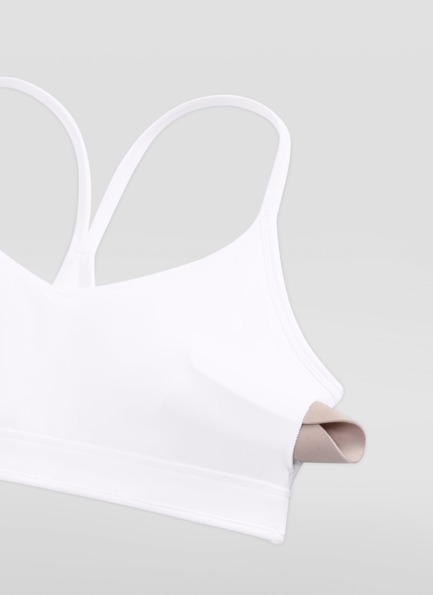 CRZ YOGA Women's Butterluxe Yoga Y Back V Neck Spaghetti Strap Sports Bra White @model_info:X1