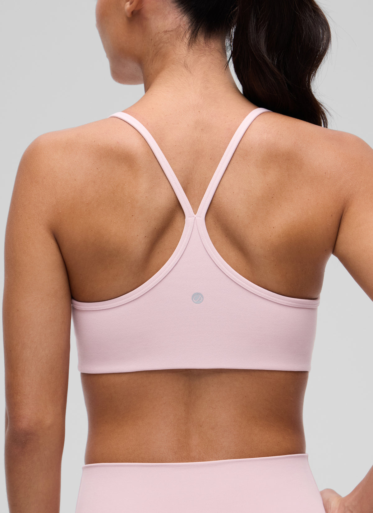 CRZ YOGA Women's Butterluxe Yoga Y Back V Neck Spaghetti Strap Sports Bra Pink Haze @model_info:A