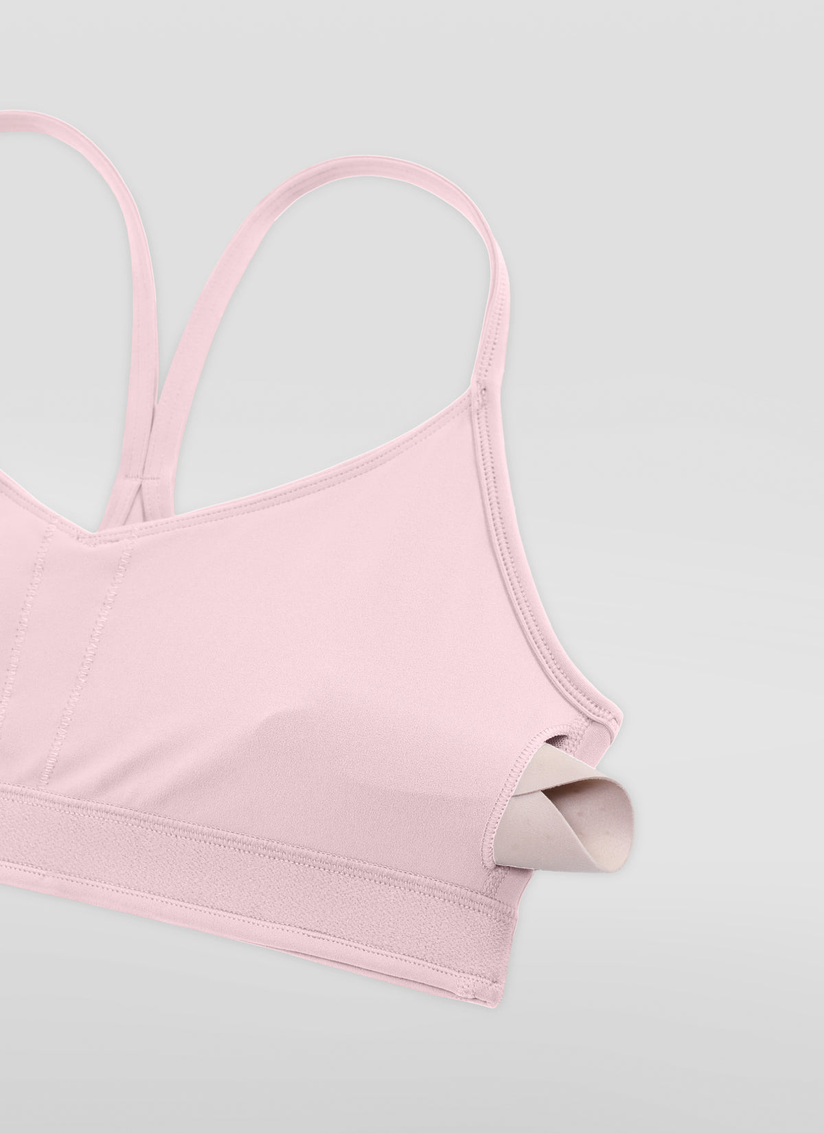 CRZ YOGA Women's Butterluxe Yoga Y Back V Neck Spaghetti Strap Sports Bra Pink Haze @model_info:X1