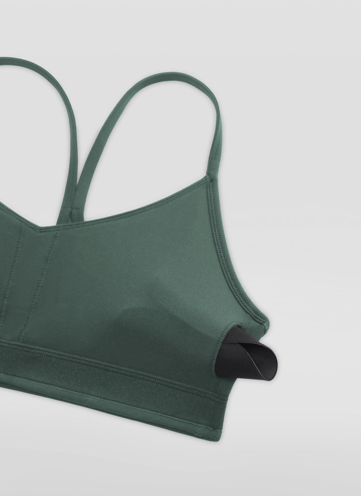 CRZ YOGA Women's Butterluxe Yoga Y Back V Neck Spaghetti Strap Sports Bra Dark Forest Green @model_info:X1
