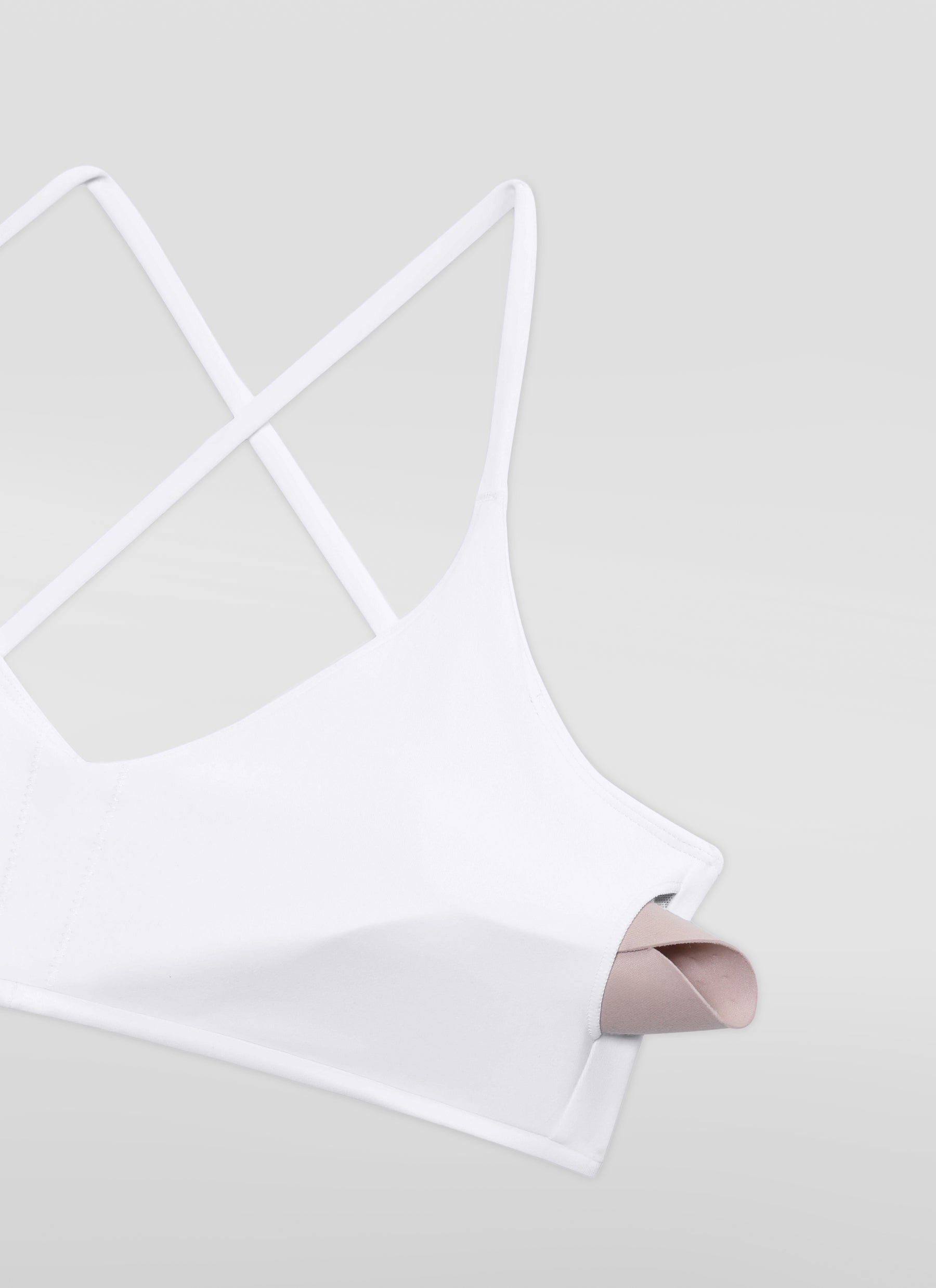 CRZ YOGA Women's Butterluxe Yoga V Neck Strappy Open Back Sports Bra White @model_info:X1