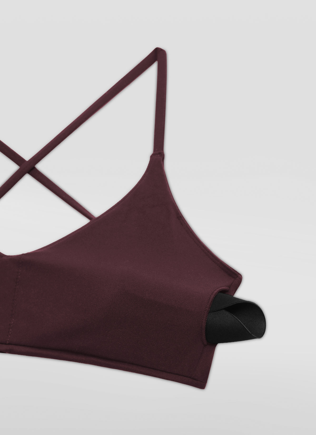 CRZ YOGA Women's Butterluxe Yoga V Neck Strappy Open Back Sports Bra Ripe Plum @model_info:X1