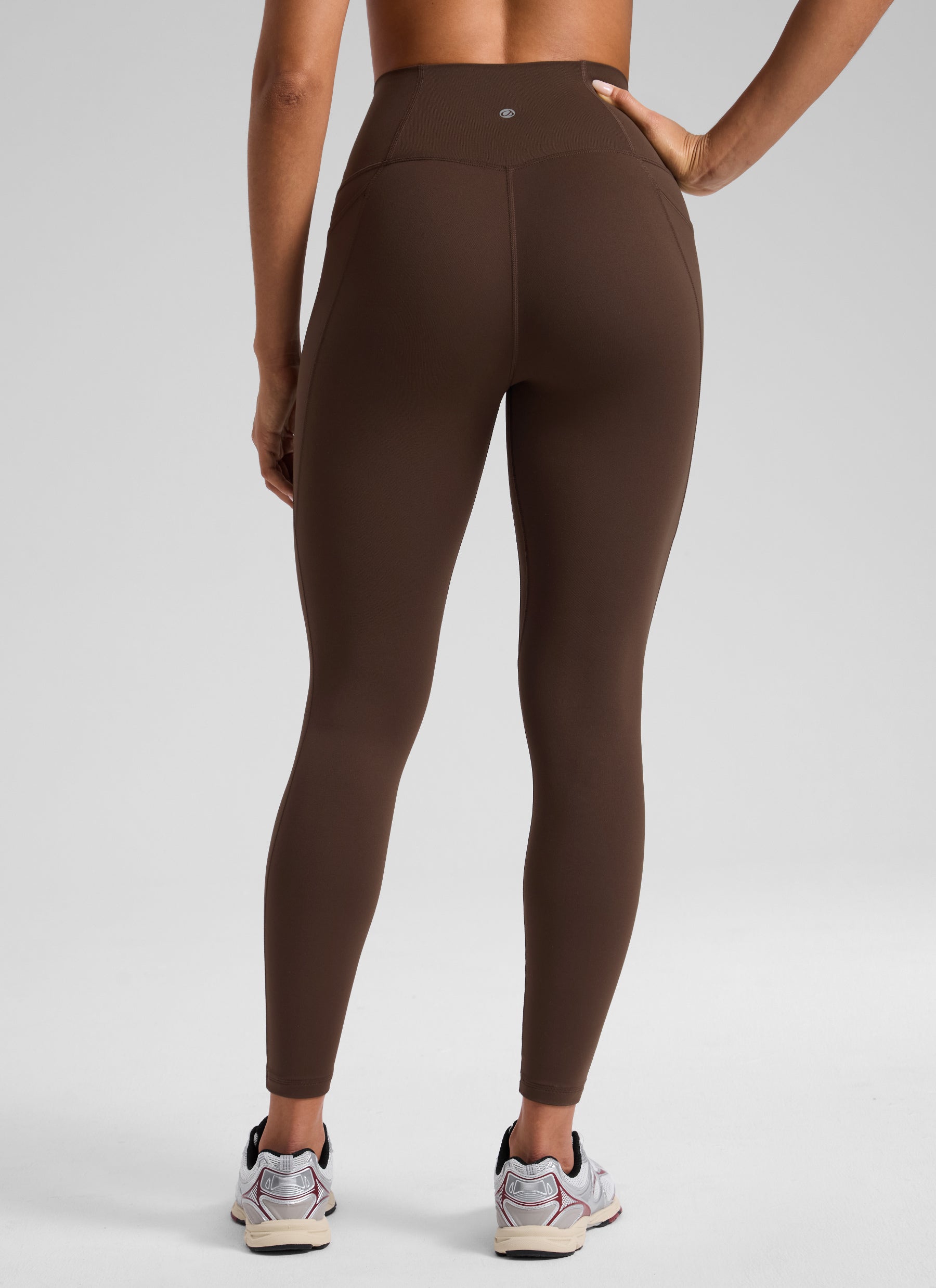 CRZ YOGA Women's Yoga Lounge High Rise Butterluxe Pocket Leggings 25'' Walnut Brown @model_info:D