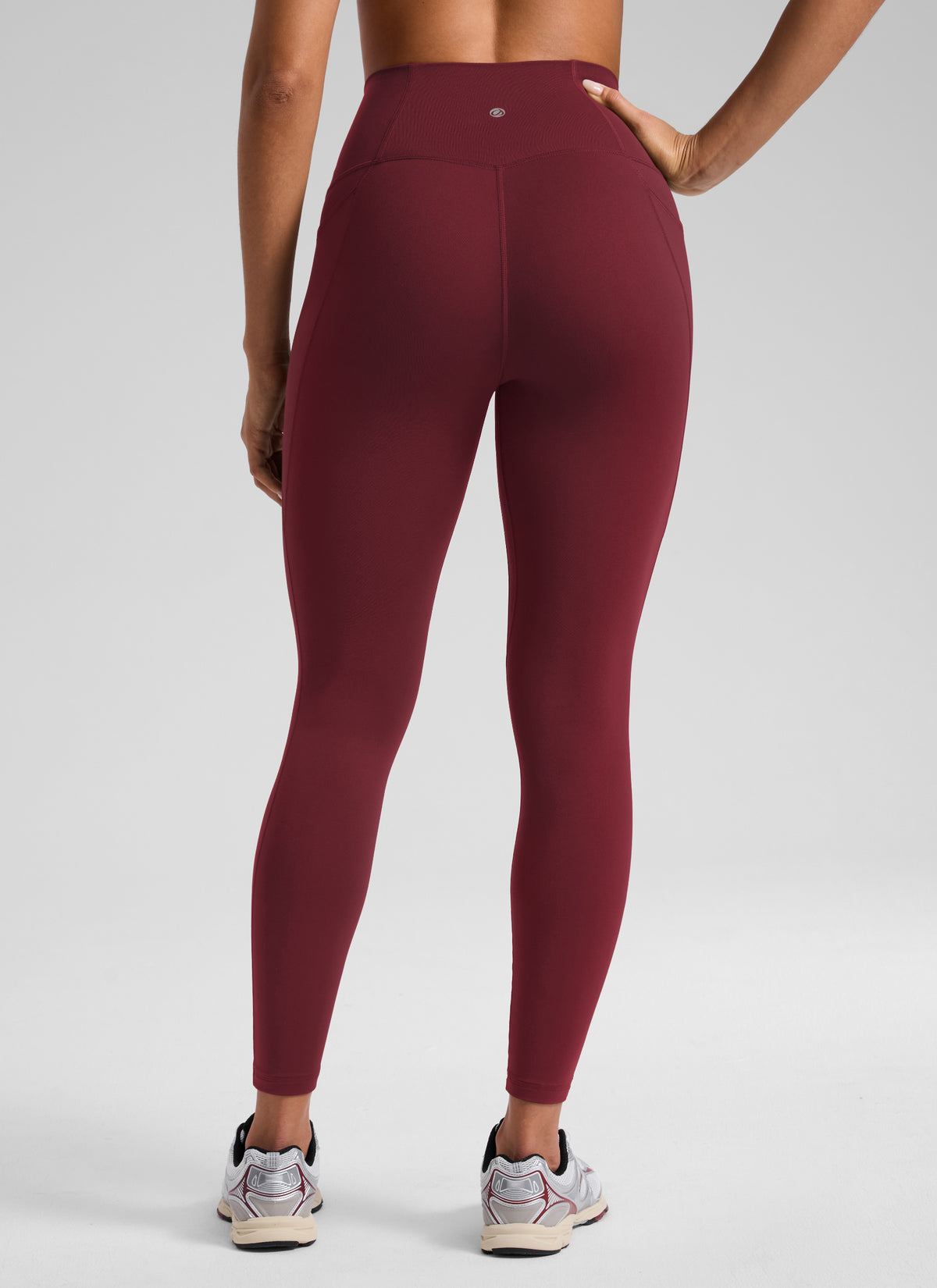 CRZ YOGA Women's Yoga Lounge High Rise Butterluxe Pocket Leggings 25'' Burgundy Bay @model_info:D