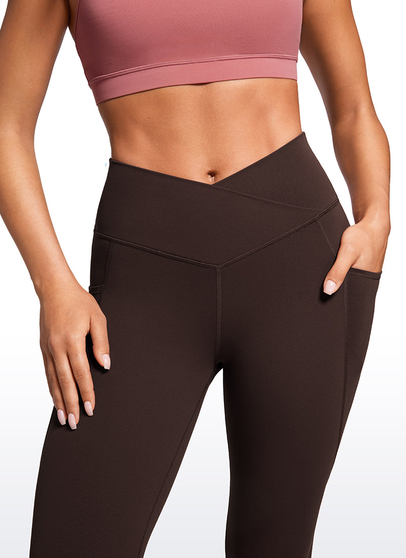 CRZ YOGA Butterluxe Womens Crossover Waist Leggings with Pockets 25