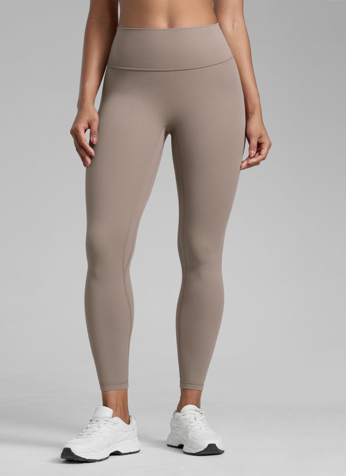 CRZ YOGA Women Butterlift High Rise Scrunch Butt Legging No Front Seam Creamy Latte @model_info:Barbara