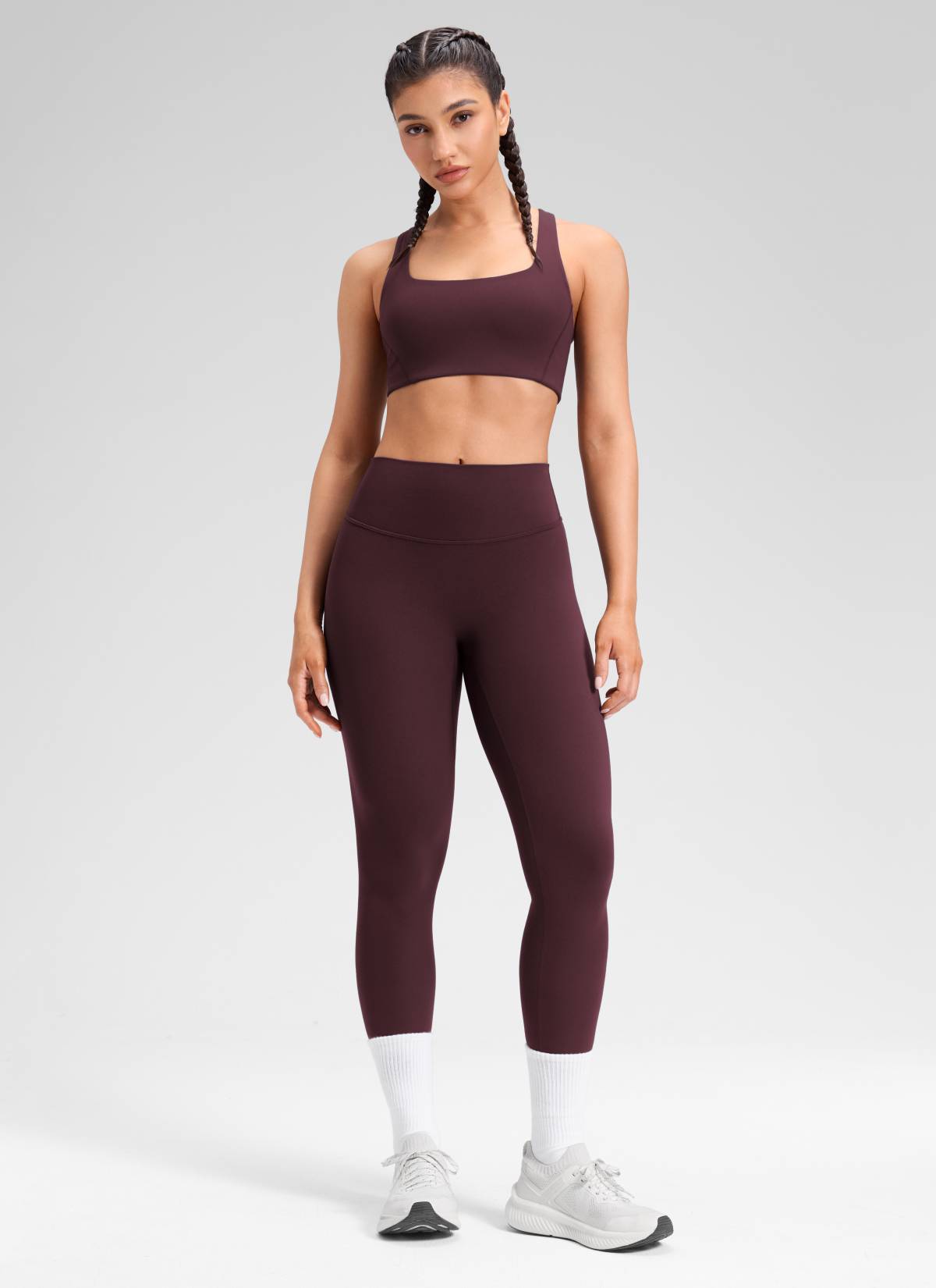 CRZ YOGA Softretch Secretsculpt™ Minor High Rise Front Seam Legging Ripe Plum @model_info:Mariana