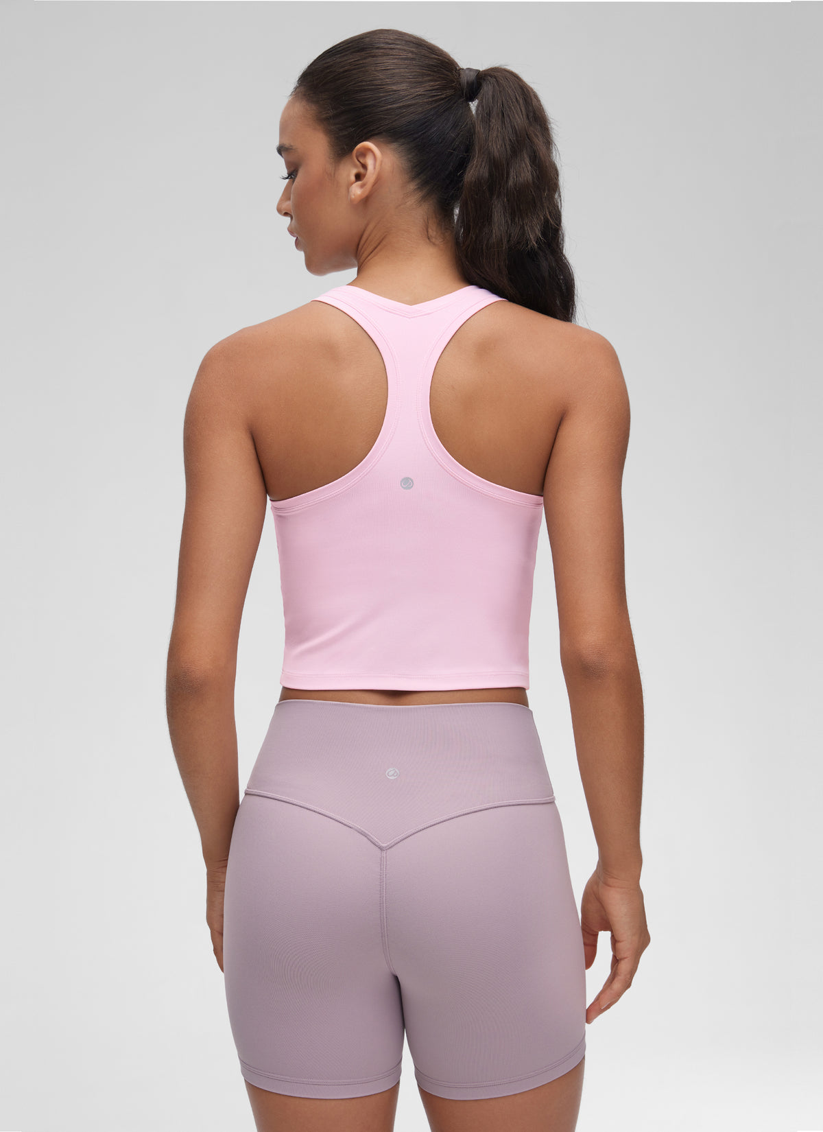 CRZ YOGA Women's Butterluxe Scoop Neck Racerback Cropped Lounge Yoga Tank Pink Peony @model_info:Winma