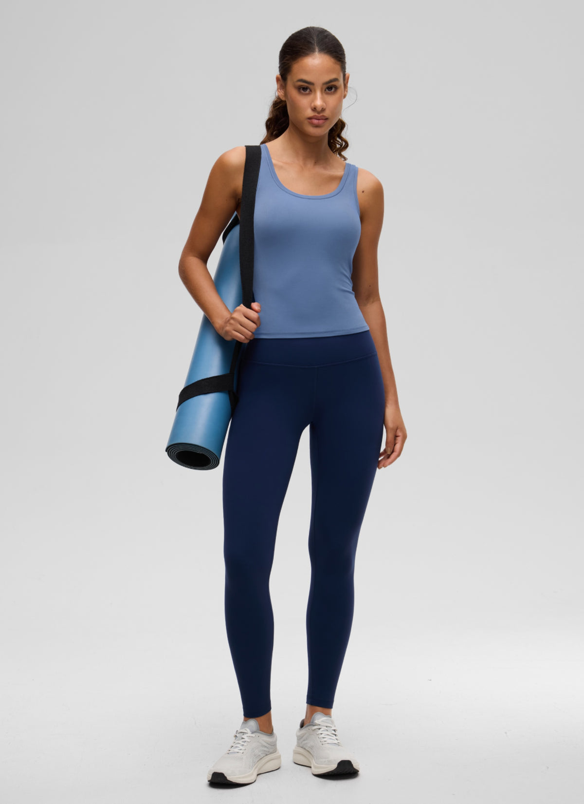 CRZ YOGA Women Softembrace Soft Double Lined Scoop Neck Tanks Casual Tops Oasis Blue @model_info:J