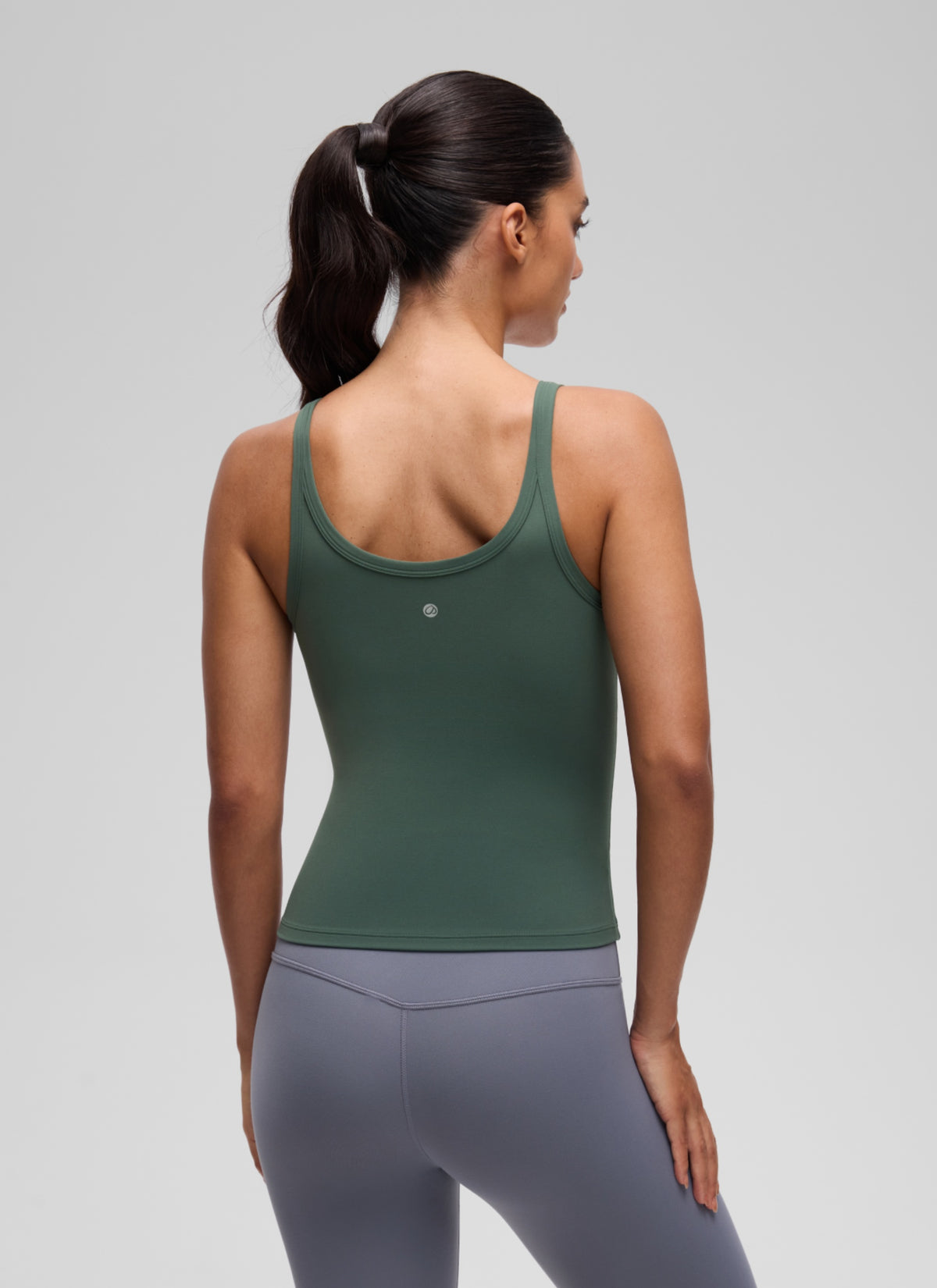 CRZ YOGA Women's Butterluxe Yoga Waist Length U Back Cami Tank Dark Forest Green @model_info:A