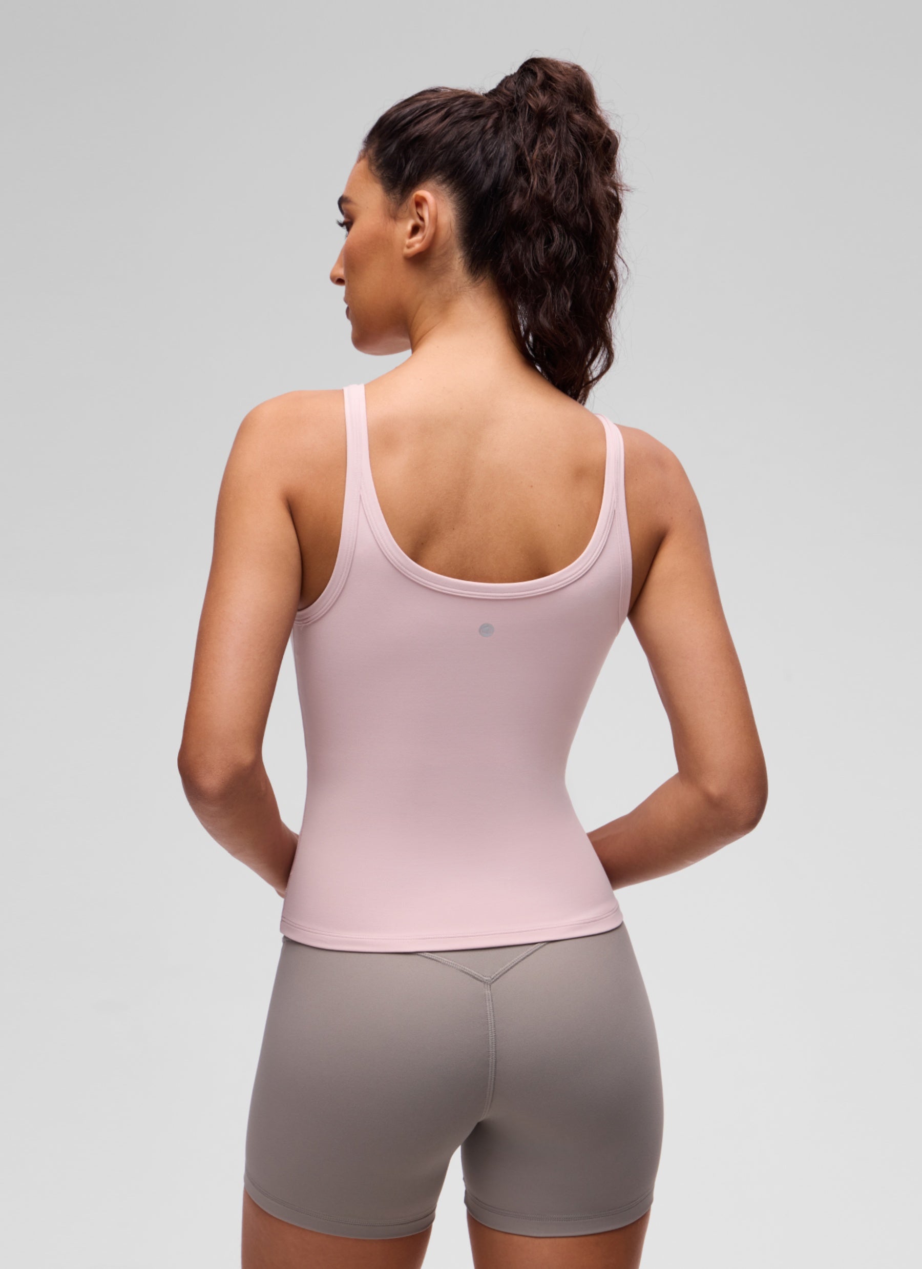 CRZ YOGA Women's Butterluxe Yoga Waist Length U Back Cami Tank Pink Haze @model_info:V