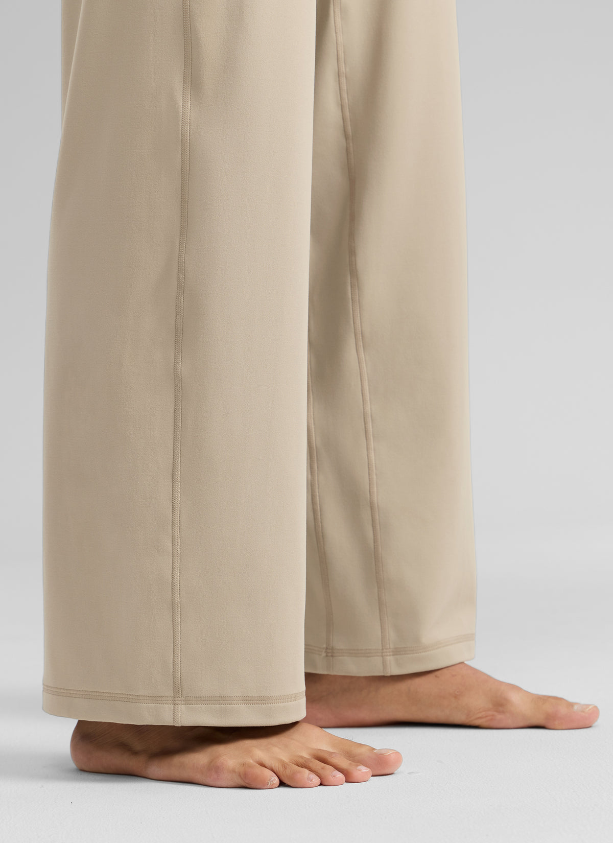 CRZ YOGA Women's Butterlift High Waisted Wide Leg Pants with Pockets Oak @model_info:Dany