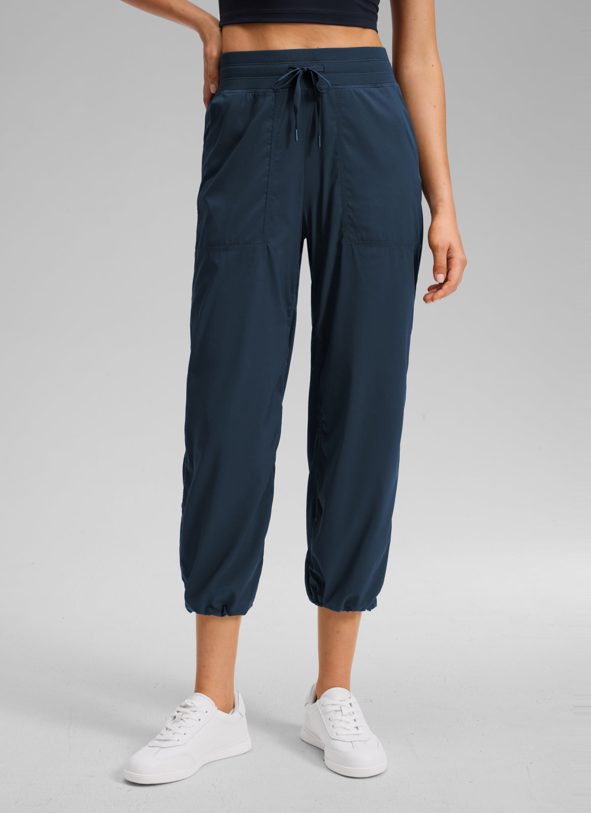 CRZ YOGA Women's Lightweight Drawstring Pocket Straight Leg Pant 24 Ink Blue @model_info:K