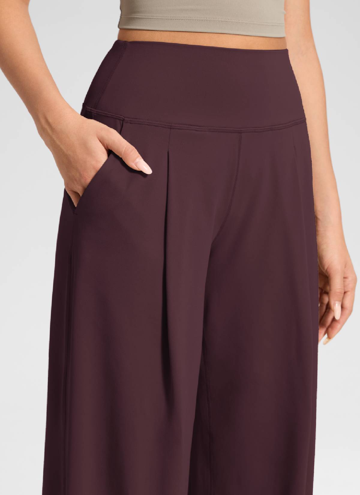 CRZ YOGA Women's Butterluxe Casual High Rise Pocket Wide Leg Pant 30
