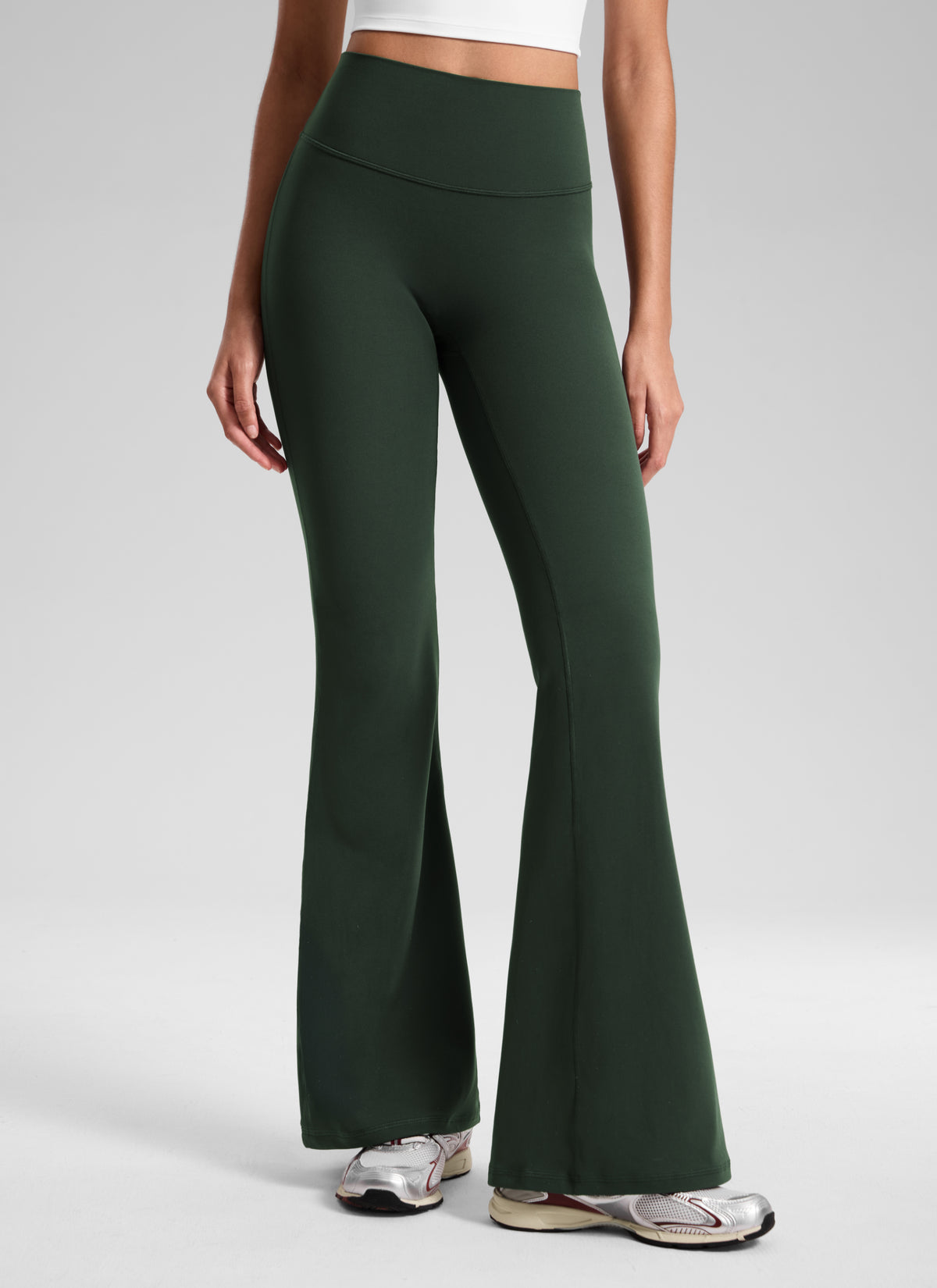 CRZ YOGA Women's Softretch High Rise No Front Seam Flare Legging 33