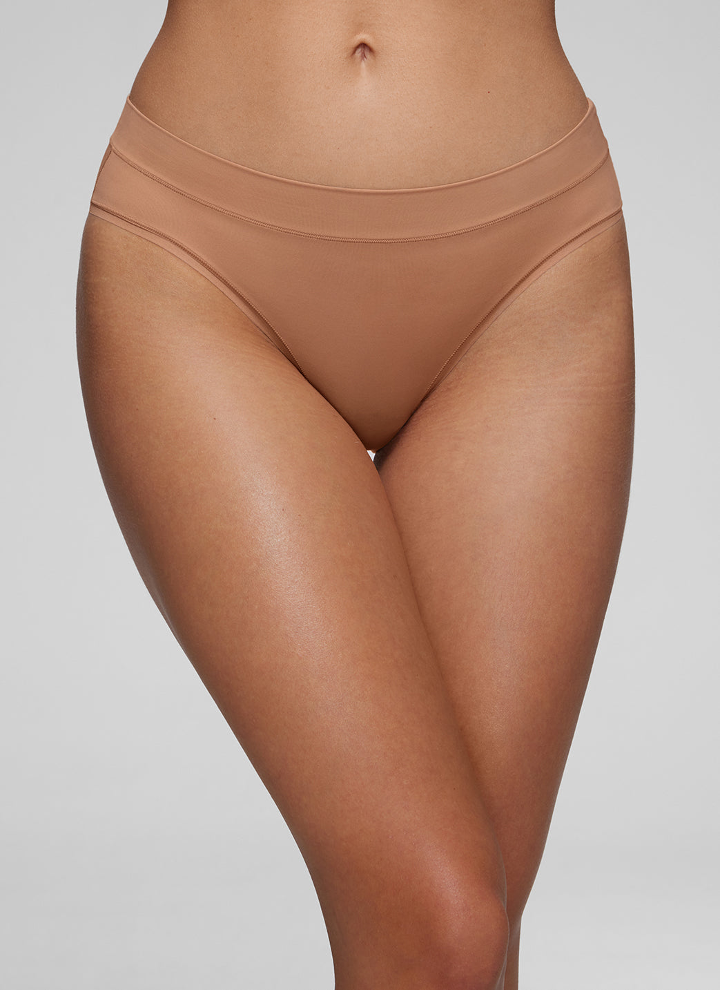 CRZ YOGA Softhold Women High Rise Breathable Bikini Underwear Pack Gravel 3pack @model_info:Kate