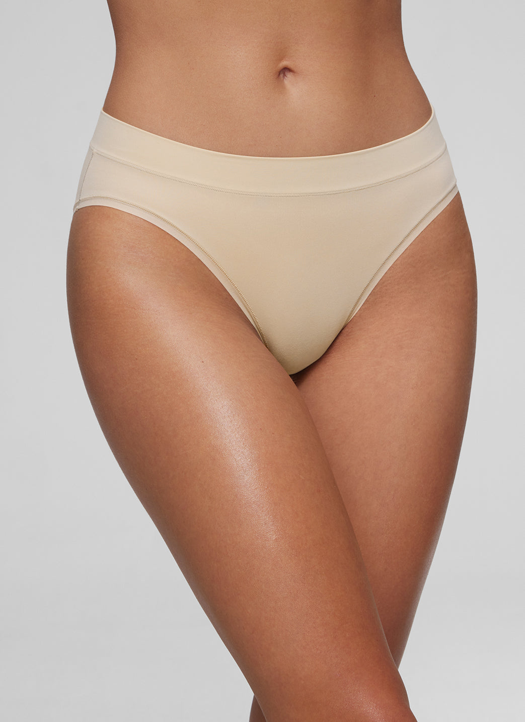 CRZ YOGA Softhold Women High Rise Breathable Bikini Underwear Pack Mojave Tan 2 3pack @model_info:Kate