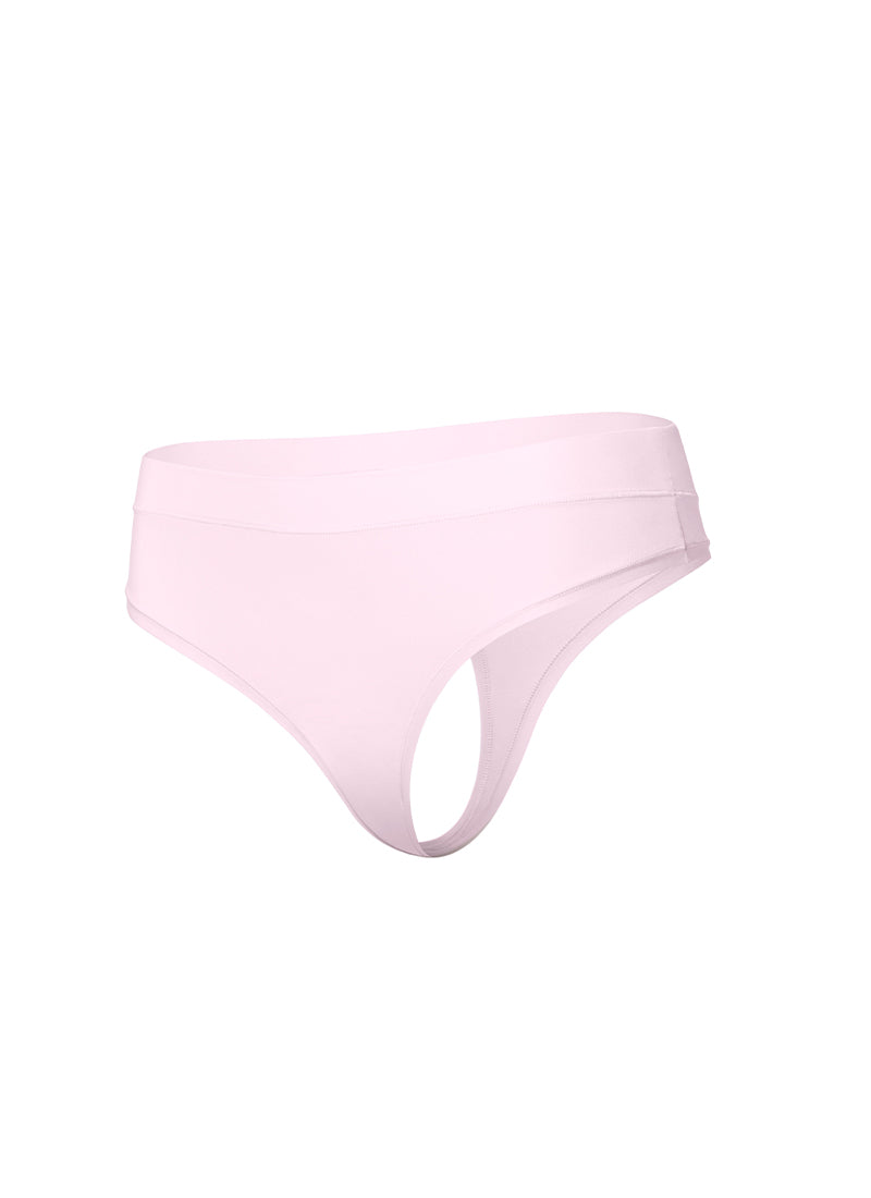 CRZ YOGA Women Softhold High Rise Thongs Ladies Underwear 3 Pack Grey White Pink @model_info:Bea