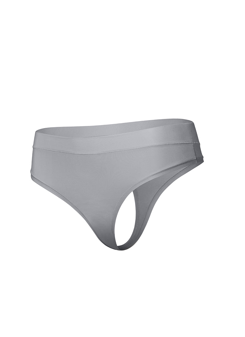 CRZ YOGA Women Softhold High Rise Thongs Ladies Underwear 3 Pack Grey White Pink @model_info:Bea