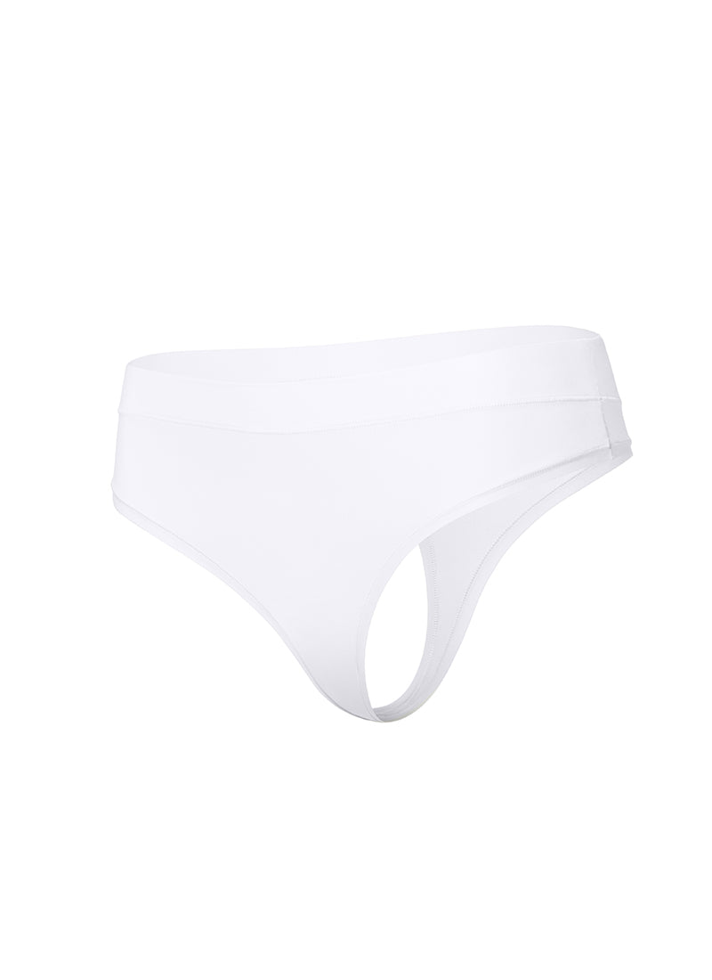 CRZ YOGA Women Softhold High Rise Thongs Ladies Underwear 3 Pack Grey White Pink @model_info:Bea