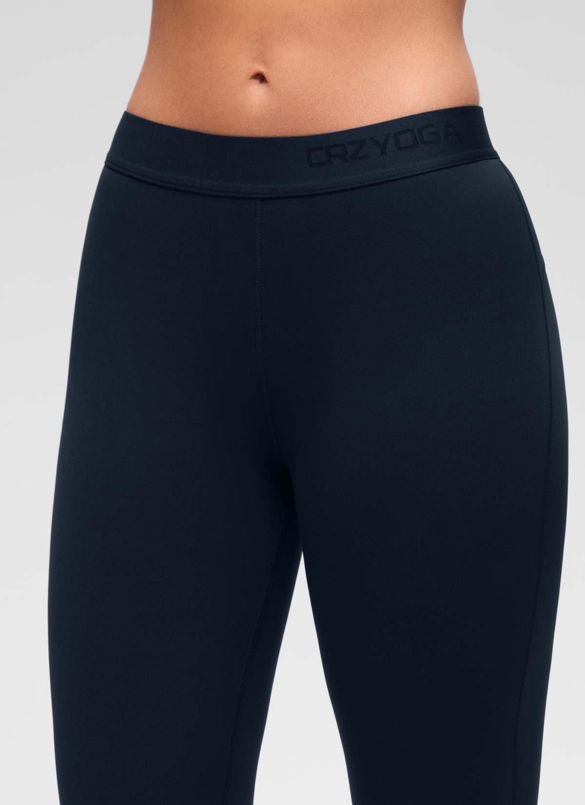 CRZ YOGA Women's Softembrace Fleece Lined Thermal Casual Underwear Set True Navy @model_info:Anano